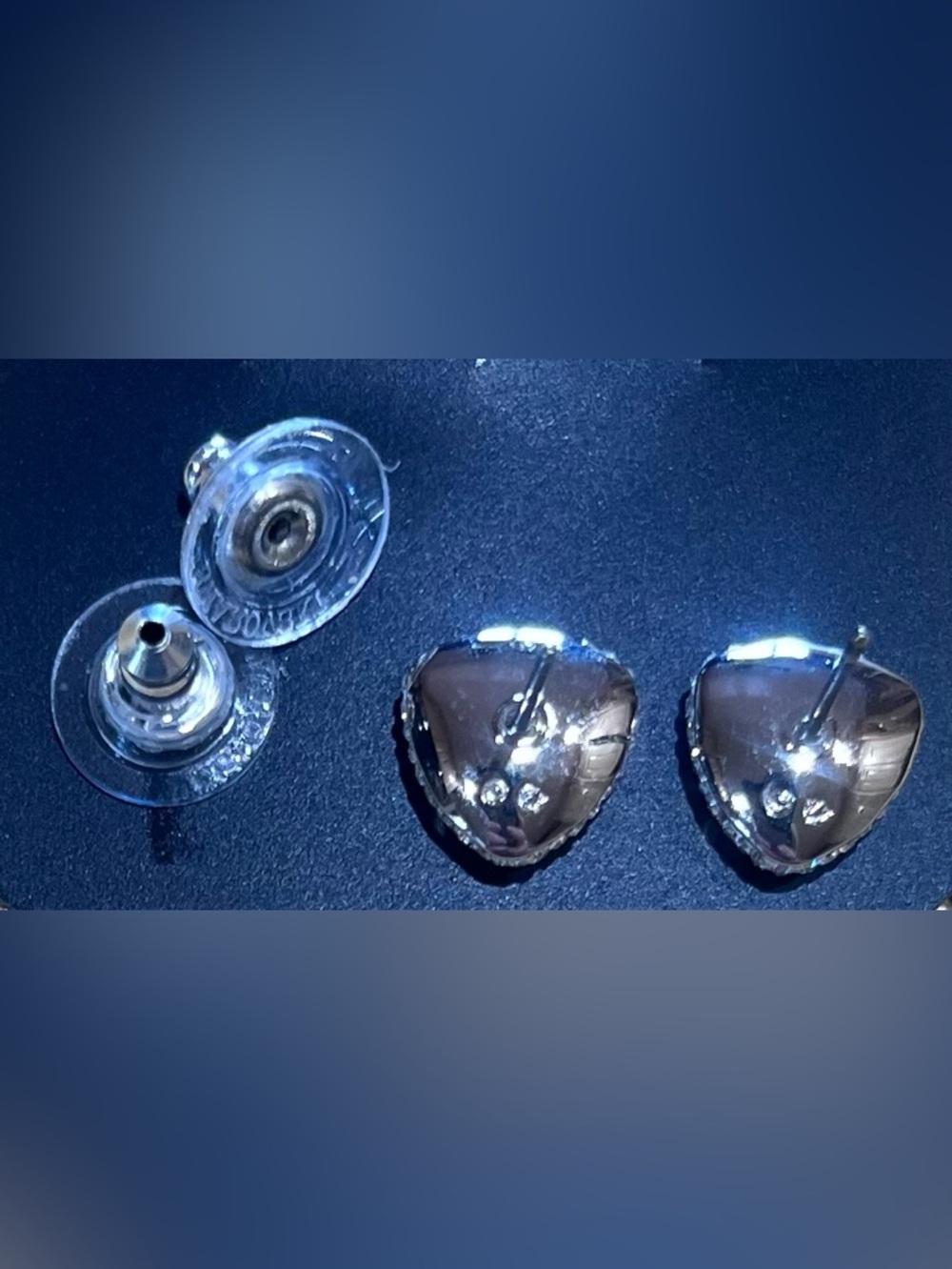 Swarovski Crystal Silver & Black Stud Earrings - - Picture 2 of 4
